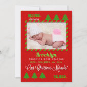 クリスマス誕生発表ベビー写真 シーズンカード (正面)
