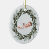 クリスマス誕生発表水の色の写真 セラミックオーナメント (右)