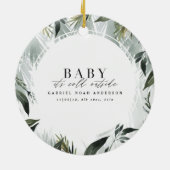 クリスマス誕生発表水の色の写真 セラミックオーナメント (裏面)