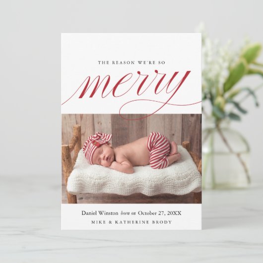 クリスマス誕生発表、生まれたばかりのホリデーカード シーズンカード (スタンド正面)