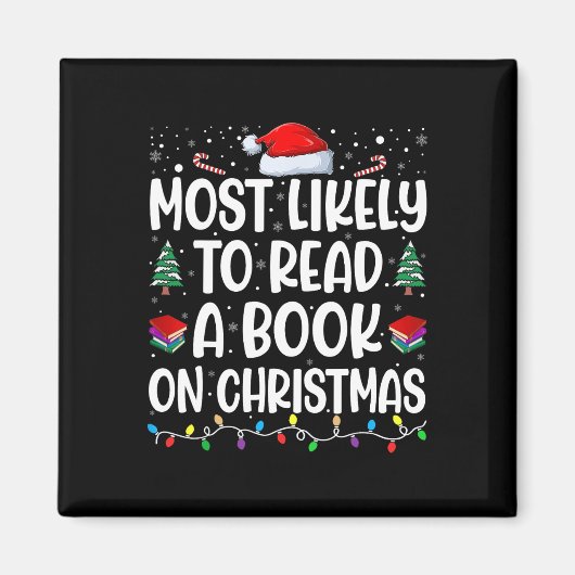クリスマス読の合計に関する本になる可能性が高い マグネット (正面)