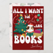 クリスマス読の木の下のモルモットの本 シーズンカード (正面/裏面)