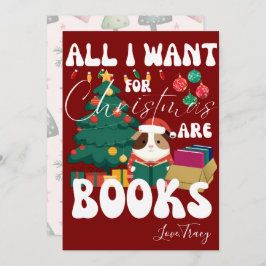 クリスマス読の木の下のモルモットの本 シーズンカード