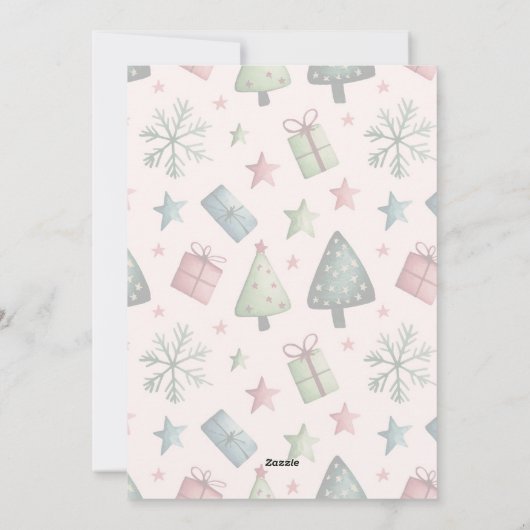 クリスマス読の木の下のモルモットの本 シーズンカード (裏面)