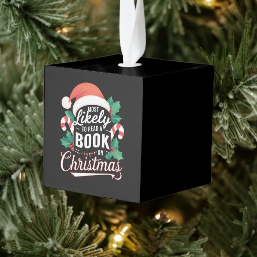 クリスマス読の本になりそうだ キューブオーナメント (ツリー)