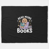 クリスマス読先生もっと本おもしろい フリースブランケット (正面(横))
