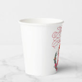 クリスマス豚かわいいおもしろいホワイトレッドメリークリスマス 紙コップ (右)