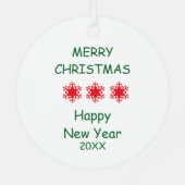 クリスマス豚の願い喜び平和 メタルオーナメント (裏面)