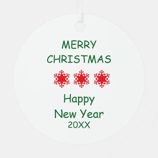 クリスマス豚の願い喜び平和 メタルオーナメント (裏面)