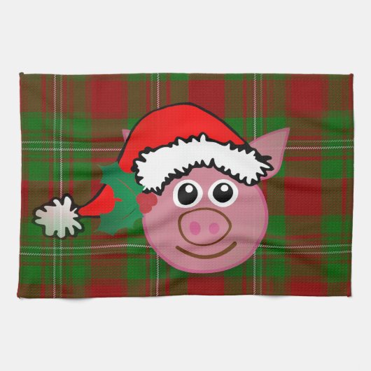 クリスマス豚 キッチンタオル (横)