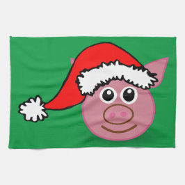 クリスマス豚 キッチンタオル