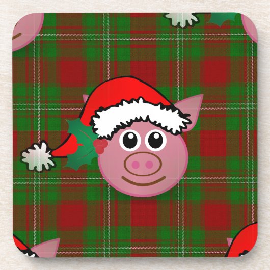 クリスマス豚 コースター (正面)