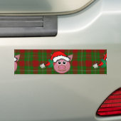 クリスマス豚 バンパーステッカー (車上)