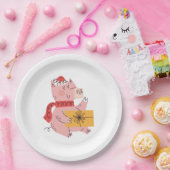 クリスマス豚 ペーパープレート (パーティー)