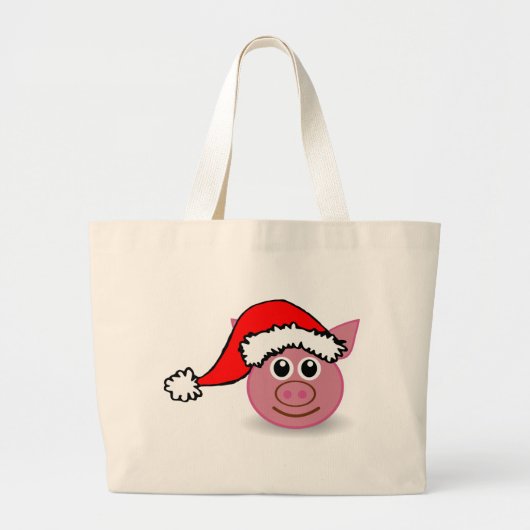 クリスマス豚 ラージトートバッグ (正面)