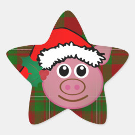 クリスマス豚 星シール