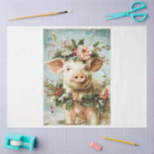 クリスマス豚 薄葉紙 (クラフト)