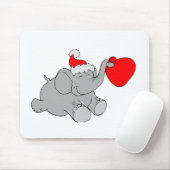 クリスマス象のハート マウスパッド (マウス)