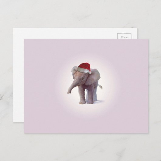 クリスマス象のベビーのクリスマスの郵便はがき シーズンポストカード (正面/裏面)