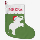 クリスマス象パーソナライズされた ラージクリスマスストッキング (正面)