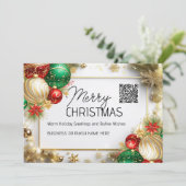 クリスマス豪華な白金QRビジネス シーズンカード (スタンド正面)