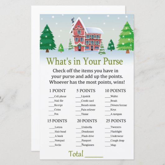 クリスマス財布のゲームの中に何があるか (正面/裏面)