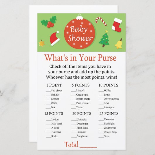 クリスマス財布のゲームの中に何があるか (正面/裏面)