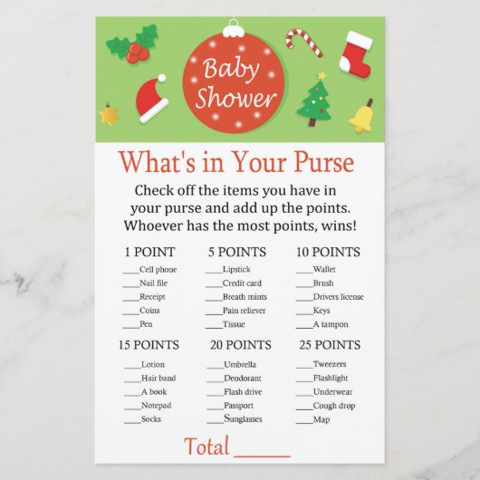 クリスマス財布のゲームの中に何があるか (正面)