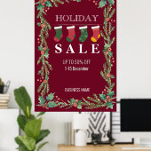 クリスマス販売クリスマスフラワービジネス広告 ポスター (ホームオフィス)