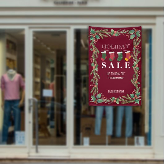 クリスマス販売クリスマスフラワービジネス広告 横断幕