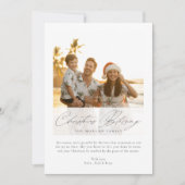 クリスマス賛美のトロピカルサンセット写真 シーズンカード (正面)