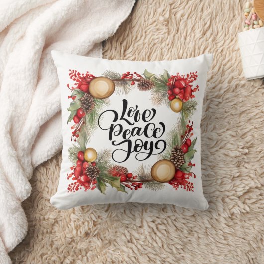 クリスマス賛美のリースの暖かい願いは平和を愛する クッション (ブランケット)