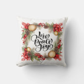 クリスマス賛美のリースの暖かい願いは平和を愛する クッション (正面)