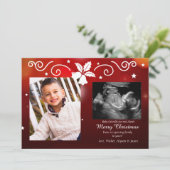 クリスマス賛美の写真妊娠のお知らせ シーズンカード (スタンド正面)