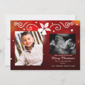 クリスマス賛美の写真妊娠の発表 シーズンカード (正面)