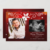 クリスマス賛美の写真妊娠の発表 シーズンカード (正面/裏面)