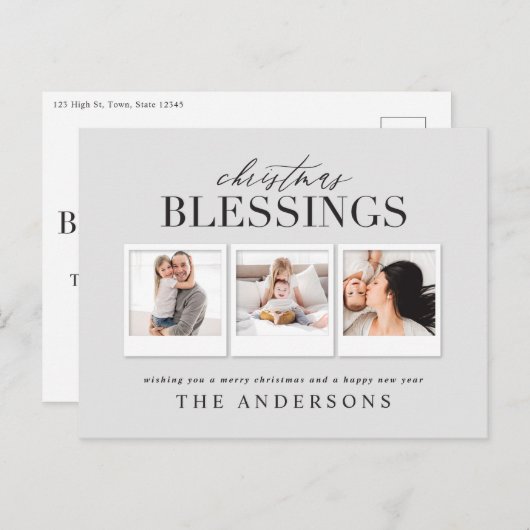 クリスマス賛美の写真数々のの祝日 シーズンポストカード (正面/裏面)