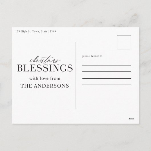 クリスマス賛美の写真数々のの祝日 シーズンポストカード (裏面)