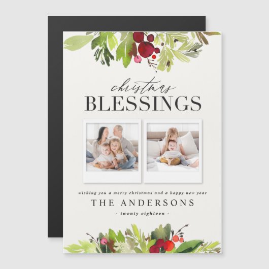 クリスマス賛美の写真数々のの葉の休日 (正面/裏面)