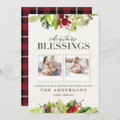 クリスマス賛美の写真数々の用板と葉 シーズンカード (正面/裏面)