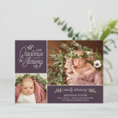 クリスマス賛美の写真誕生のお知らせ シーズンカード (スタンド正面)