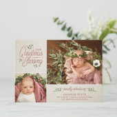 クリスマス賛美の写真誕生のお知らせ |タン シーズンカード (スタンド正面)