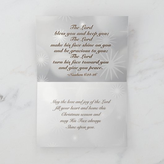 クリスマス賛美の数字6:24-26聖書の聖句 シーズンカード (内部)