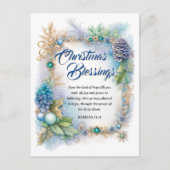 クリスマス賛美の装飾KJV聖なる書物、 経典 シーズンポストカード (正面)