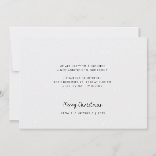 クリスマス賛美の誕生発表カード 案内状 (裏面)