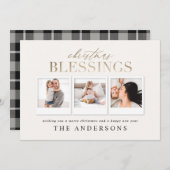 クリスマス賛美の金ゴールド数々の写真 シーズンカード (正面/裏面)