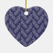 クリスマス賛美の2写真濃い青の家族 セラミックオーナメント (裏面)