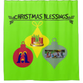 クリスマス賛美の シャワーカーテン (正面)