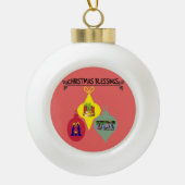 クリスマス賛美の セラミックボールオーナメント (正面)