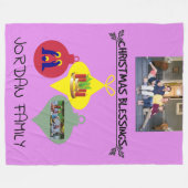 クリスマス賛美の フリースブランケット (正面(横))